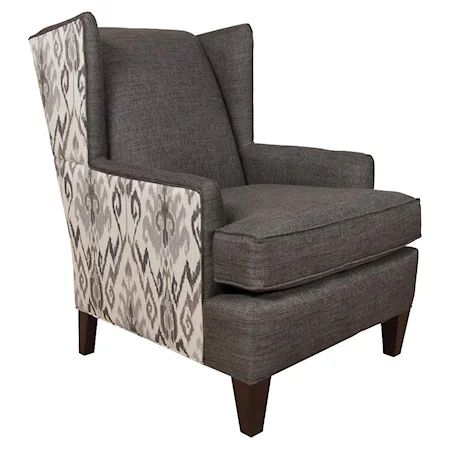 Wing Chair with Wood Feet